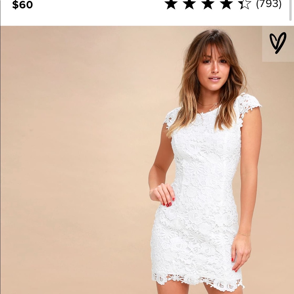 Romance language white backless lace dress